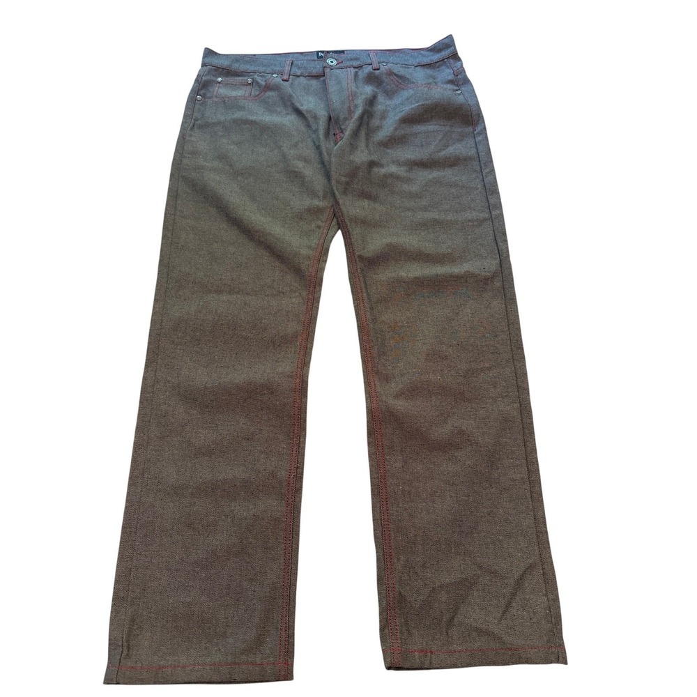 Denim Culture Straight Leg Jeans Men 40x32 Gray Red Contrast Stitching